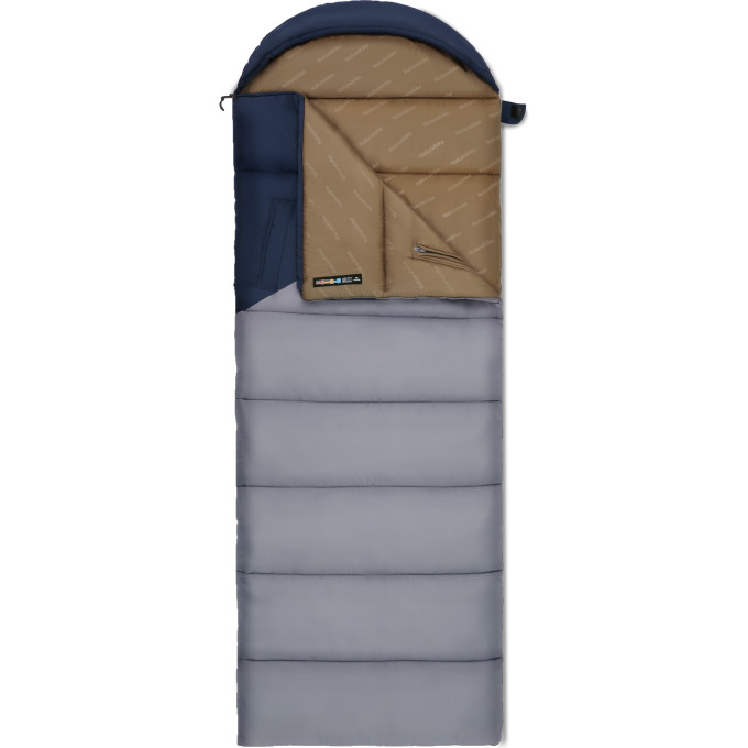 Спальный мешок NATUREHIKE SUNNY DAY PL02 CNK2550WS028 U450 синий с голубым, молния слева 6977465868428